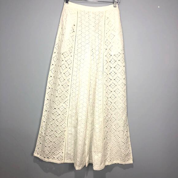 NWT Spell Lottie Eyelet Wide Leg Pants White Size S - Picture 3 of 14